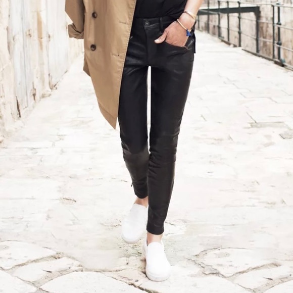 Banana Republic Denim - Banana Republic Faux Leather Front “Sloan” Skinny Jeans